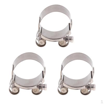 3Pcs Exhaust Replacement Tube Clamps Parts 44-47mm