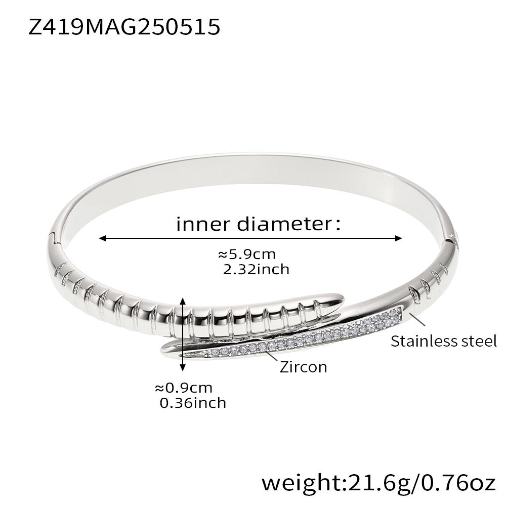 Snake Tails Shape Stainless Steel Bracelet Bangles For Women 18k Gold Plated With Shiny Zircon Luxury Women's Bracelets Bangle