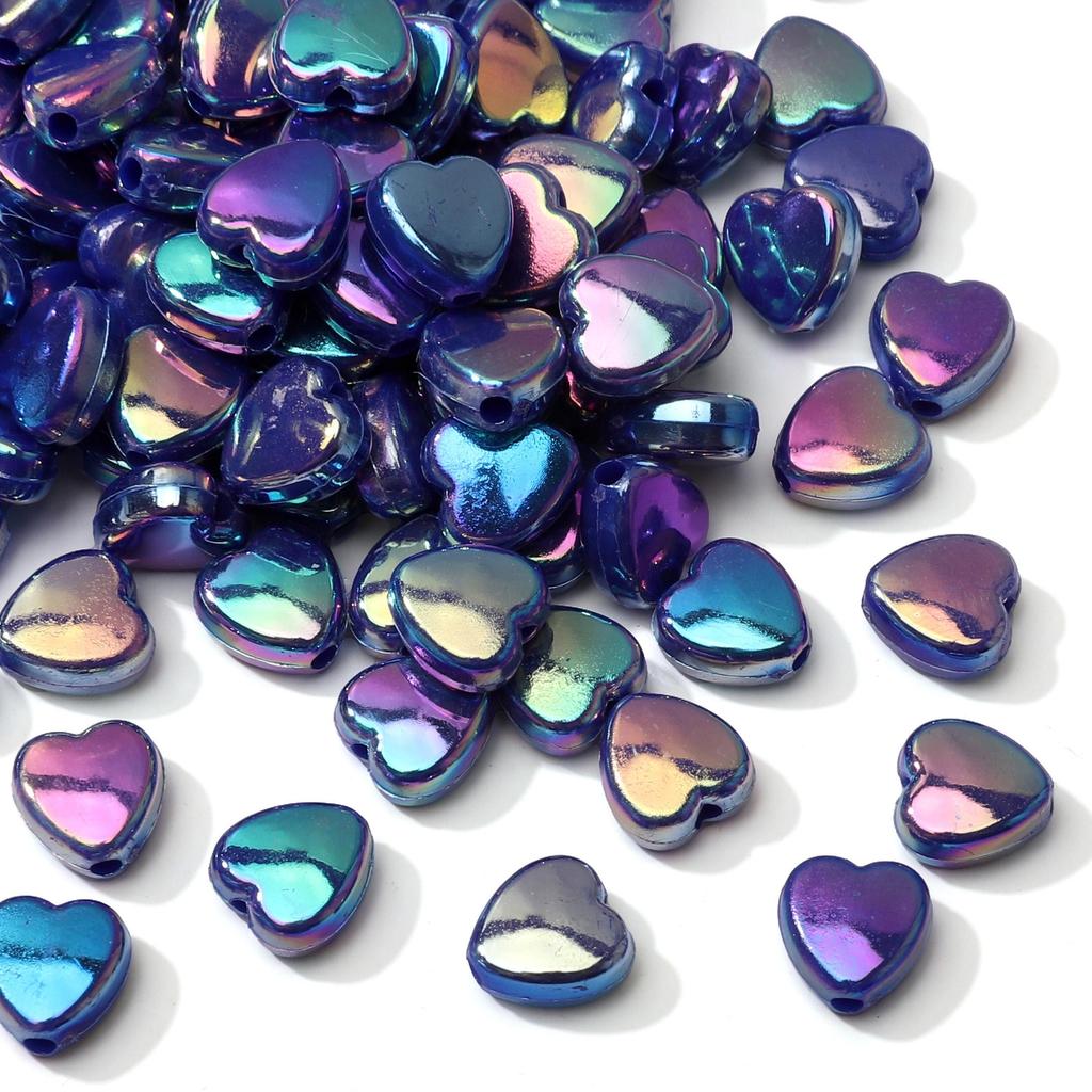 100Pcs Acrylic Colorful Love Beads For DIY Necklace Bracelet Earrings Jewelry Making Craft Accessories