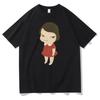 Yoshitomo Nara Red Dress Girl Graphic Print Tshirt  Women Fashion Cartoon Harajuku T-shirts Cute Funny T Shirt
