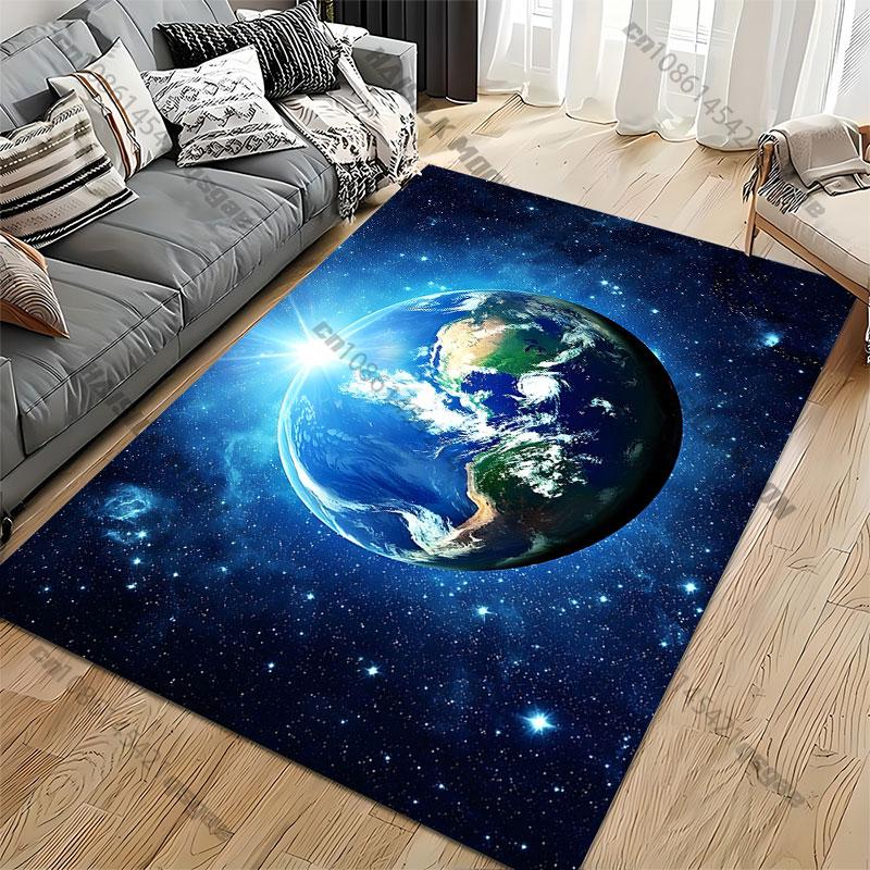 Earth in vast cosmic space carpet Yoga living room room decor children's crawling mat doormat area rug games mat
