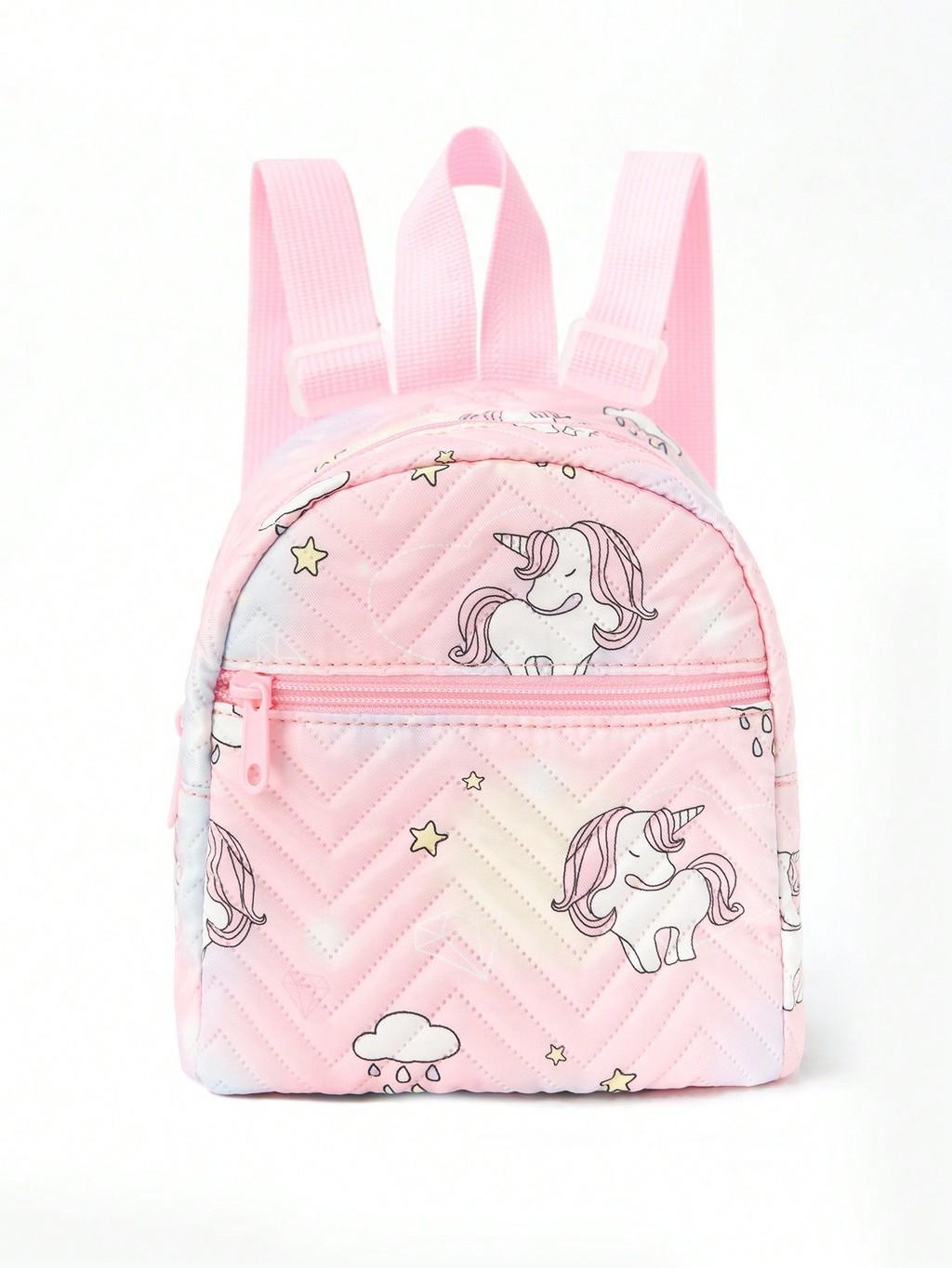 

Unicorn Rainbow Pu Mini Backpack With Fashionable Design For Daily Use Women Pink