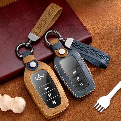 Portachiavi Toyota per Prado, RAV4, IZOA, Avalon, CHR e Crown - Portachiavi in vera pelle con fibbia