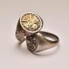 Golden Thunderbird Seal Tail Men's Retro Thai Silver Open Ring