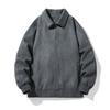 Spring and Autumn Men's Fashion Versatile Lapel Jacket Solid Color Retro Color Suede Baseball Jacket Men's
