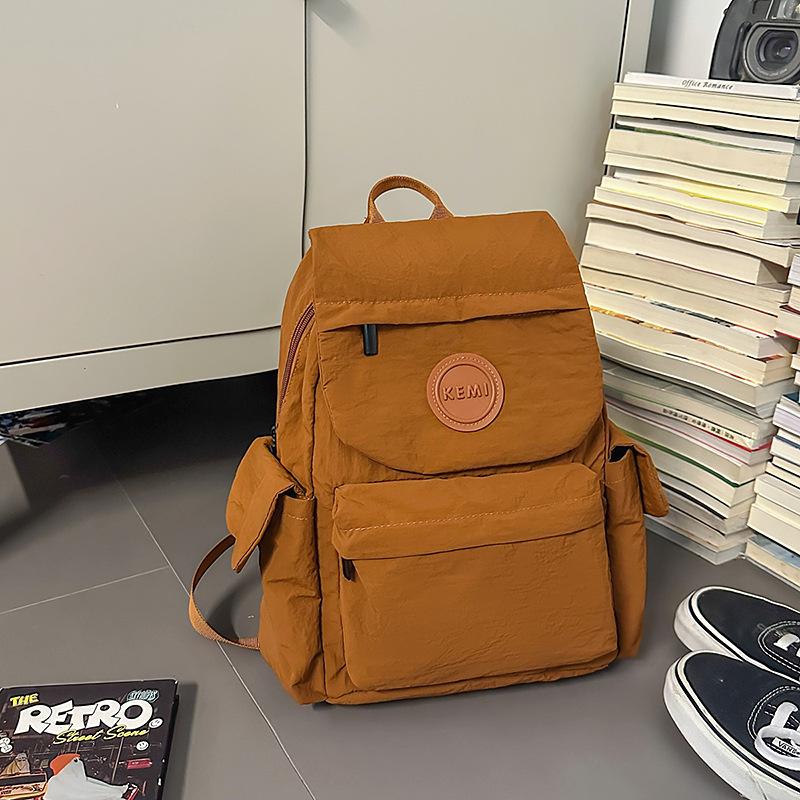Новый японский уличный легкий модный школьный рюкзак маленький рюкзак женский простой и универсальный новый дорожный школьный рюкзак женский коричневый