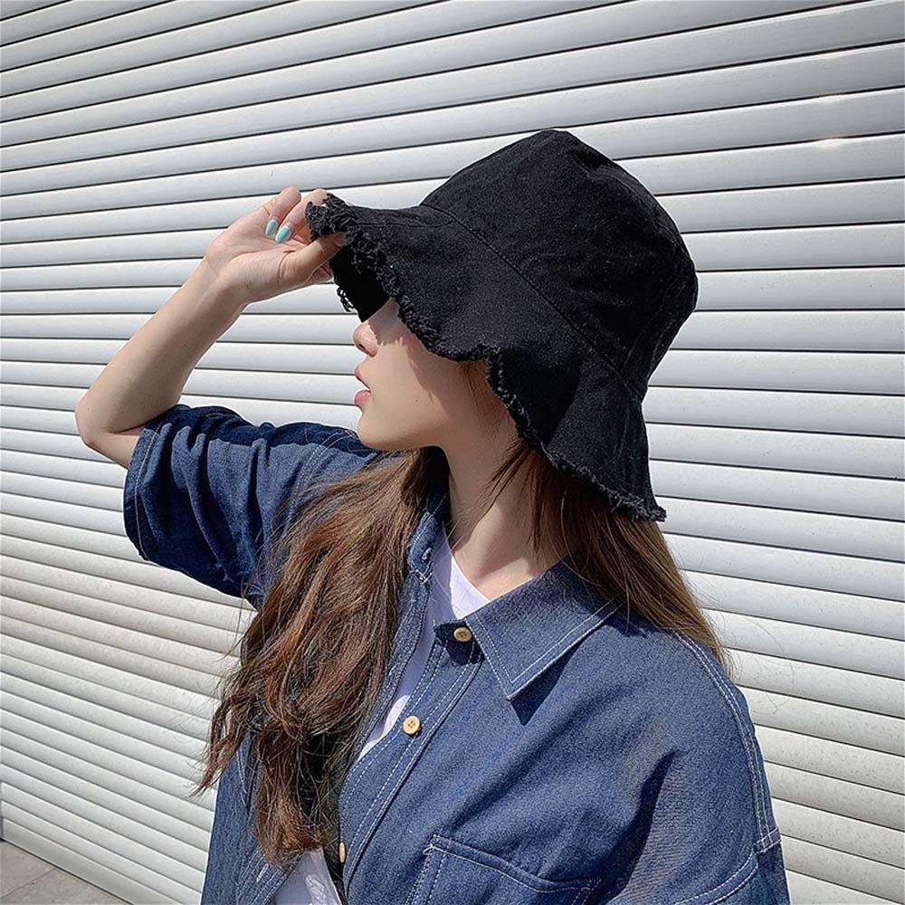 Sunshade Thin Bucket Hats Foldable Sun Protection Basin Cap Raw Edge Fisherman Hat Sport