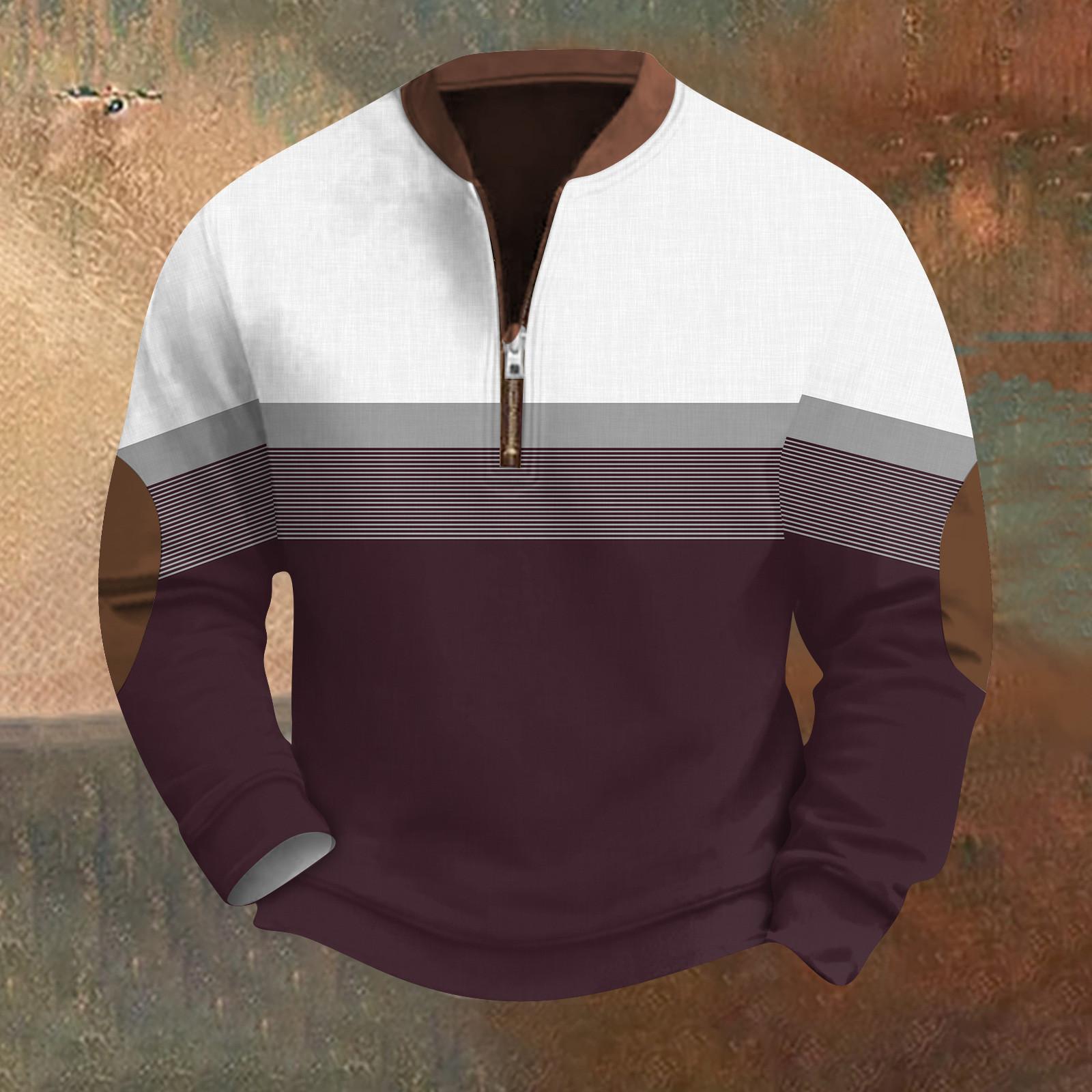 Мужская повседневная толстовка в стиле ретро с градиентным принтом XXL винный