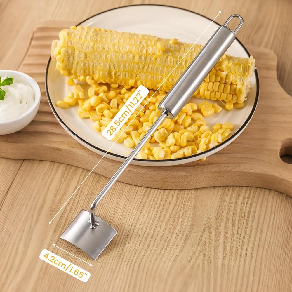 Easy Clean Corn Cob Peeler, 2025 New Corn Peeler for Corn On the Cob, Long Handle Stainless Steel Corn Stripping Tool for Home Kitchen (1 PCS)
