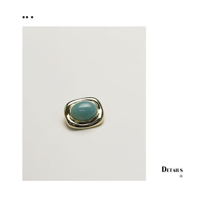 

5Pcs Special-Shaped Alloy Button Oval Sweater Knitted Cardigan Clothing Button Double-Sided Woolen Coat Button 5 #[14x16mm ellipsoidal sapphire blue]