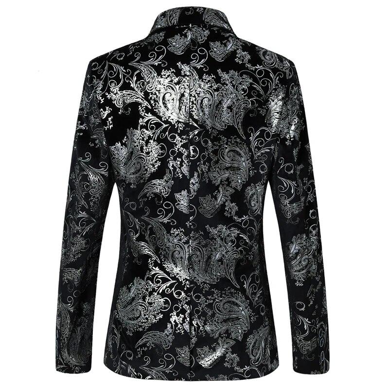 Men's Casual Boutique Business Blazer Personalized Bronzing Design Evening Dress Suit Male Slim Fit Blazers Jacket Coat