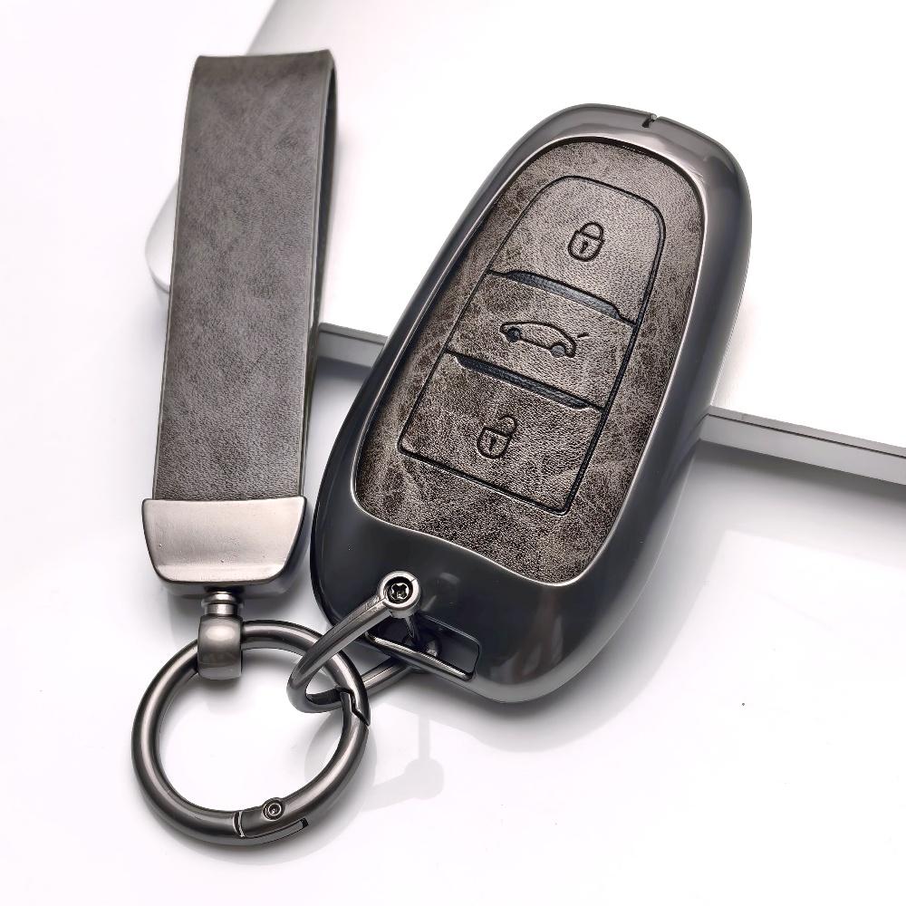 Zinc Alloy Genuine Leather Fit For Peugeot 2008 3008 4008 5008 308 408 508 Citroen C5 C4 C4L C6 C3-Xr Picasso Grand Ds3 Auto Key Fob Cover Case
