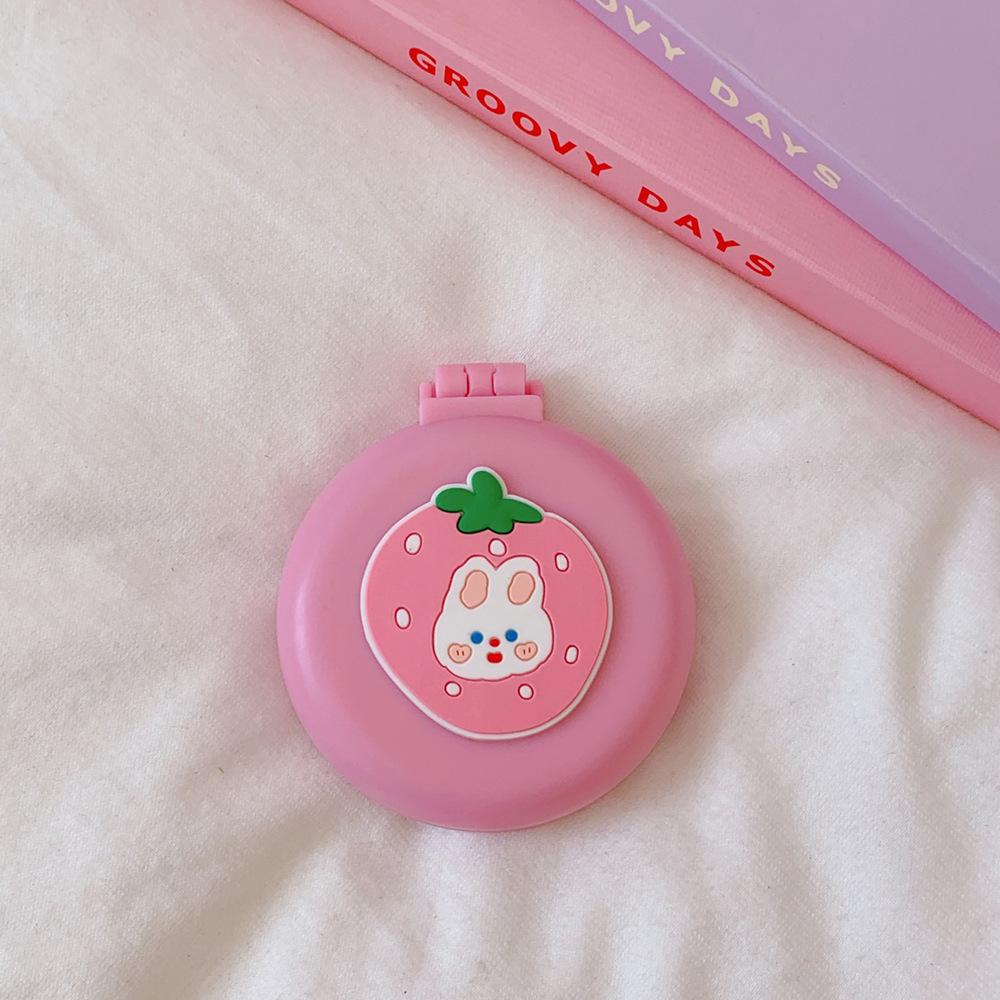 Cute Cartoon Folding Comb with Cosmetic Mirror for Girls Air Cushion Massage Portable Comb  Kids Dress Up Makeups Toy Gifts