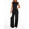 GMXIA Women's Fashion Casual Summer Spring Short Sleeve O-Neck  Pants Suits