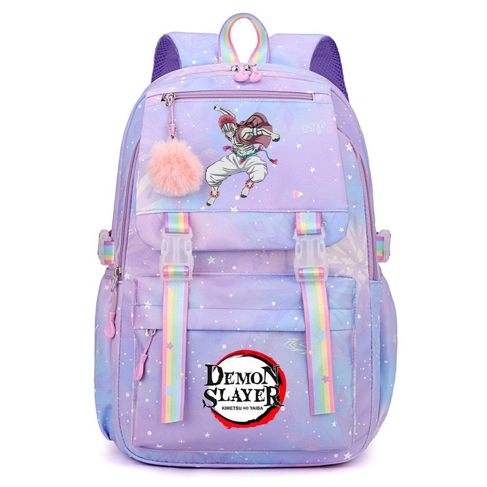 Roztomilý anime batoh s potiskem Demon Slayer pro dospívajícího studenta Školní taška Velkokapacitní Vodotěsná Cestovní taška Dárek
