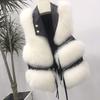 Fur Vest Women's Short Jacket Slim Fashion Autumn and Winter Waistcoat Stitching Fluffy Fox Vest