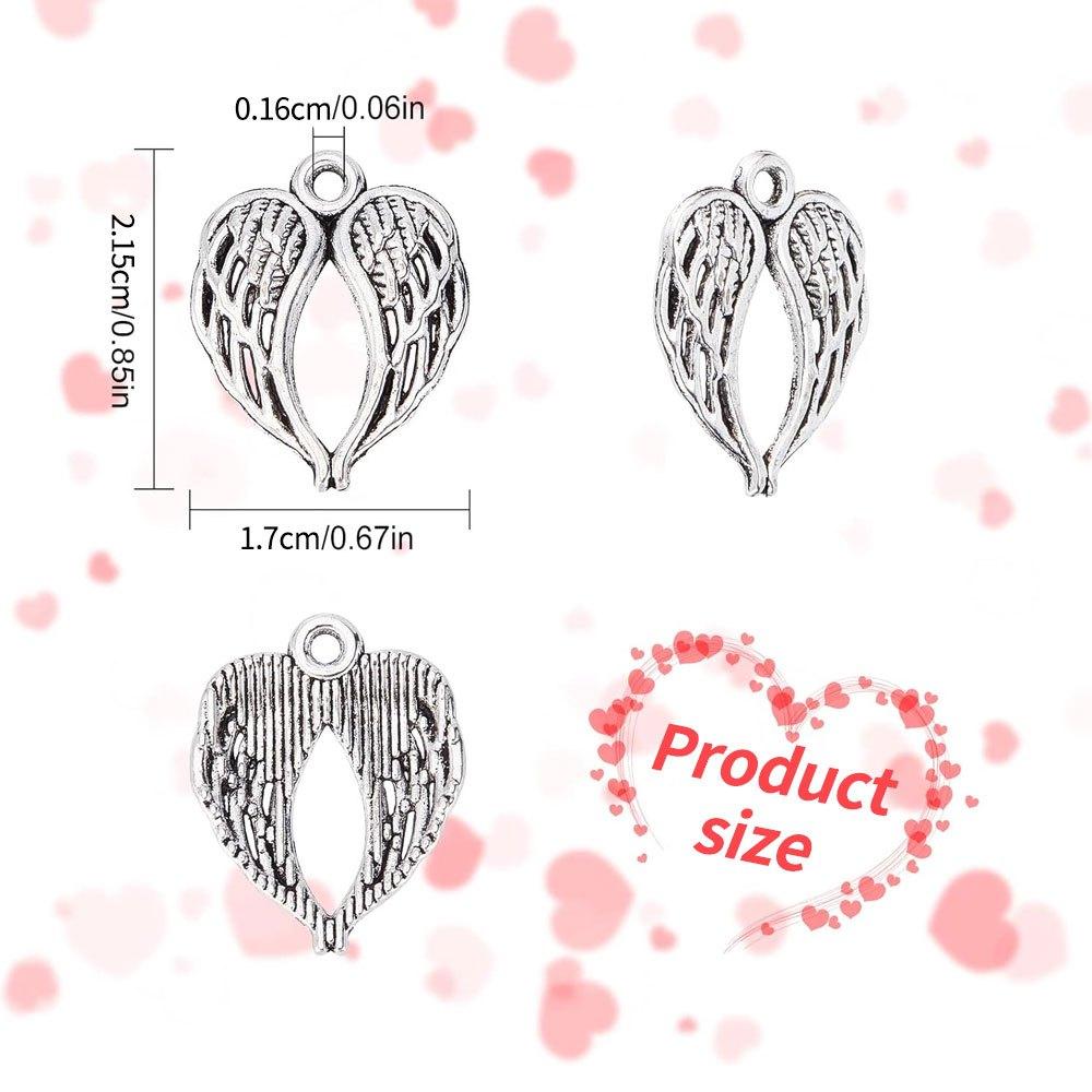 5/10/20 Pieces Alloy Material Angel Wings Amulet Fairy Wings Guardian Angel Amulet Jewelry Making Amulet DIY Craft Bracelet Necklace Earrings