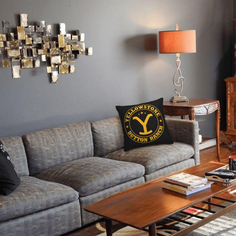 Housses de coussin Dutton Ranch Yellowstone Oreiller doux de luxe pour voiture canapé