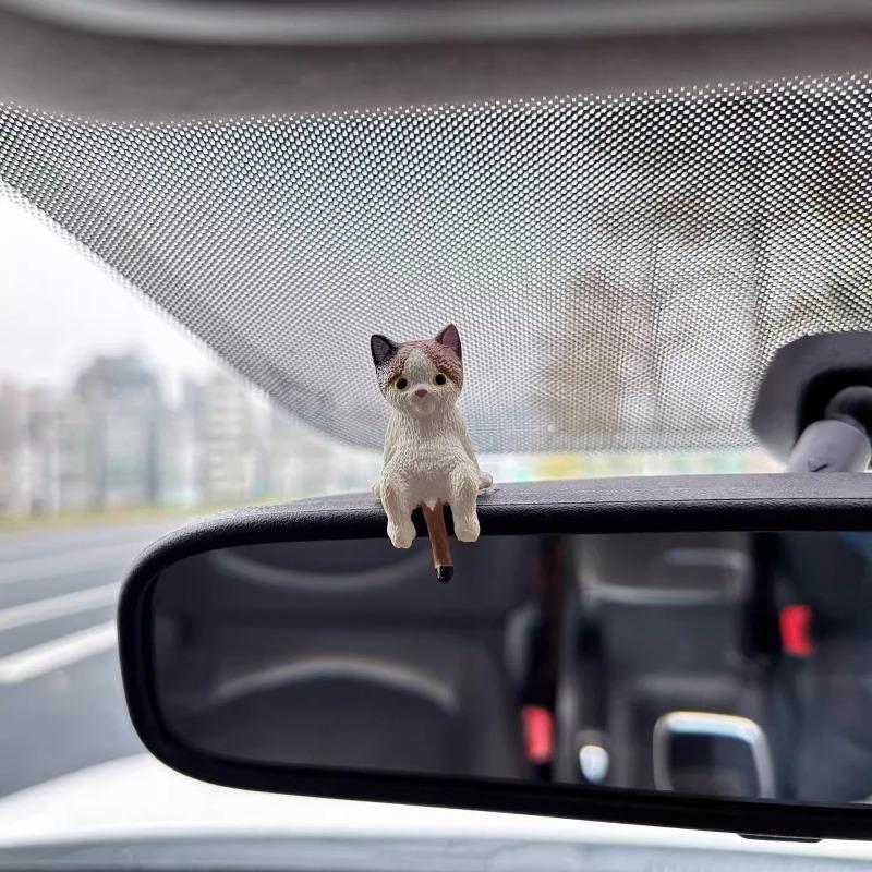 4-10 Pcs Cute Kitten Decoration Creative Sleeping Cat Doll Home Ornaments Toys Cat Car Micro Landscape Decoration Adorable Gifts