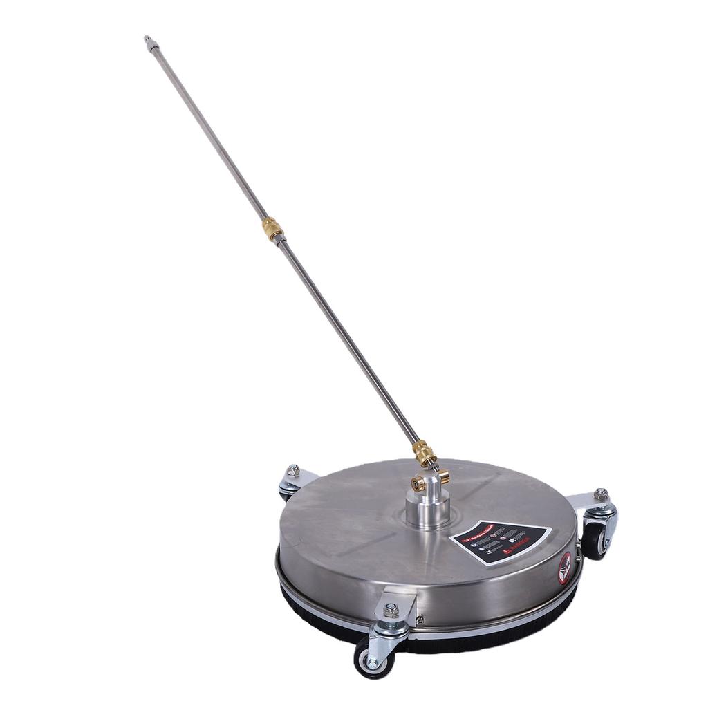 15 Inch Pressure Washer Surface Cleaner Stainless Steel Power Washer Accessory with 2 Extension Wand Quick Connect for