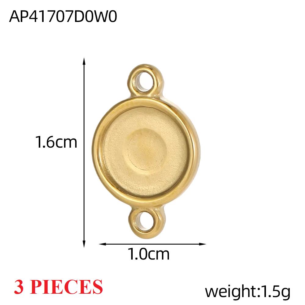 

3PCS/LOT CARLIDANA Gold Plated Stainless Steel Evil Eye Star Lock Charms Inlaid Stone Pendants DIY Jewelry Accessories