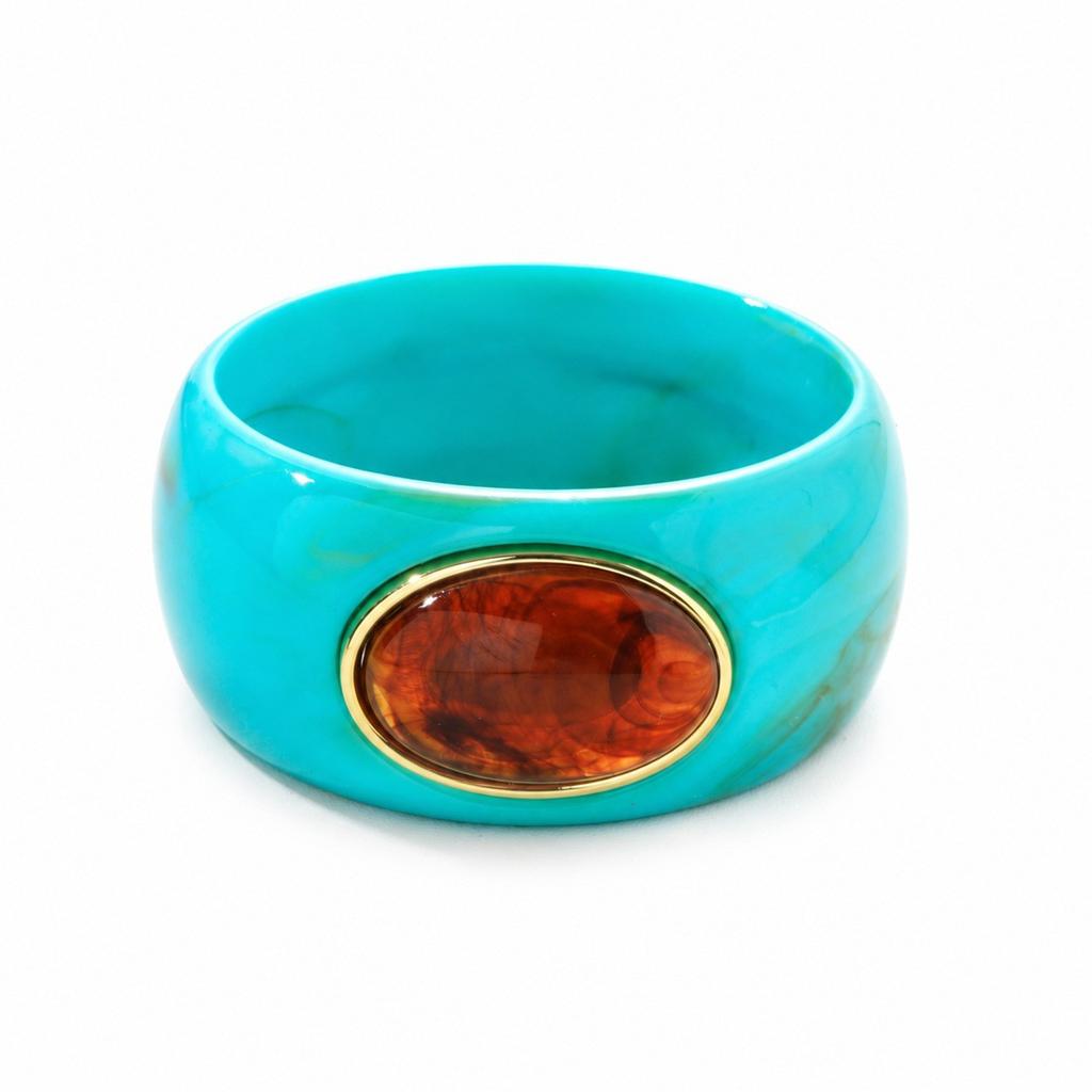 Hot Sale Smudge Coffee Resin Bracelet Ladies Arc Bracelet Girlfriend Ring Fashion Premium Jewelry