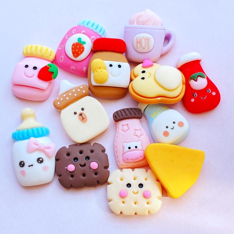 20 Stück Neue Süße Harz Mini Gemischte Cartoon Eiscreme Serie Flache Rückseite Cabochon Scrapbook Kawaii DIY Verzierungen Zubehör L52