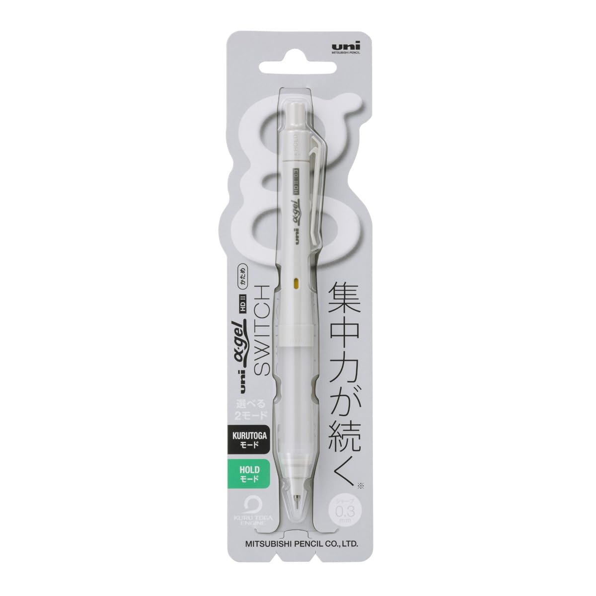 

Mitsubishi Pencil Mechanical Pencil Alpha Gel Switch Gray 0.3 M31009GG1P.23 серый