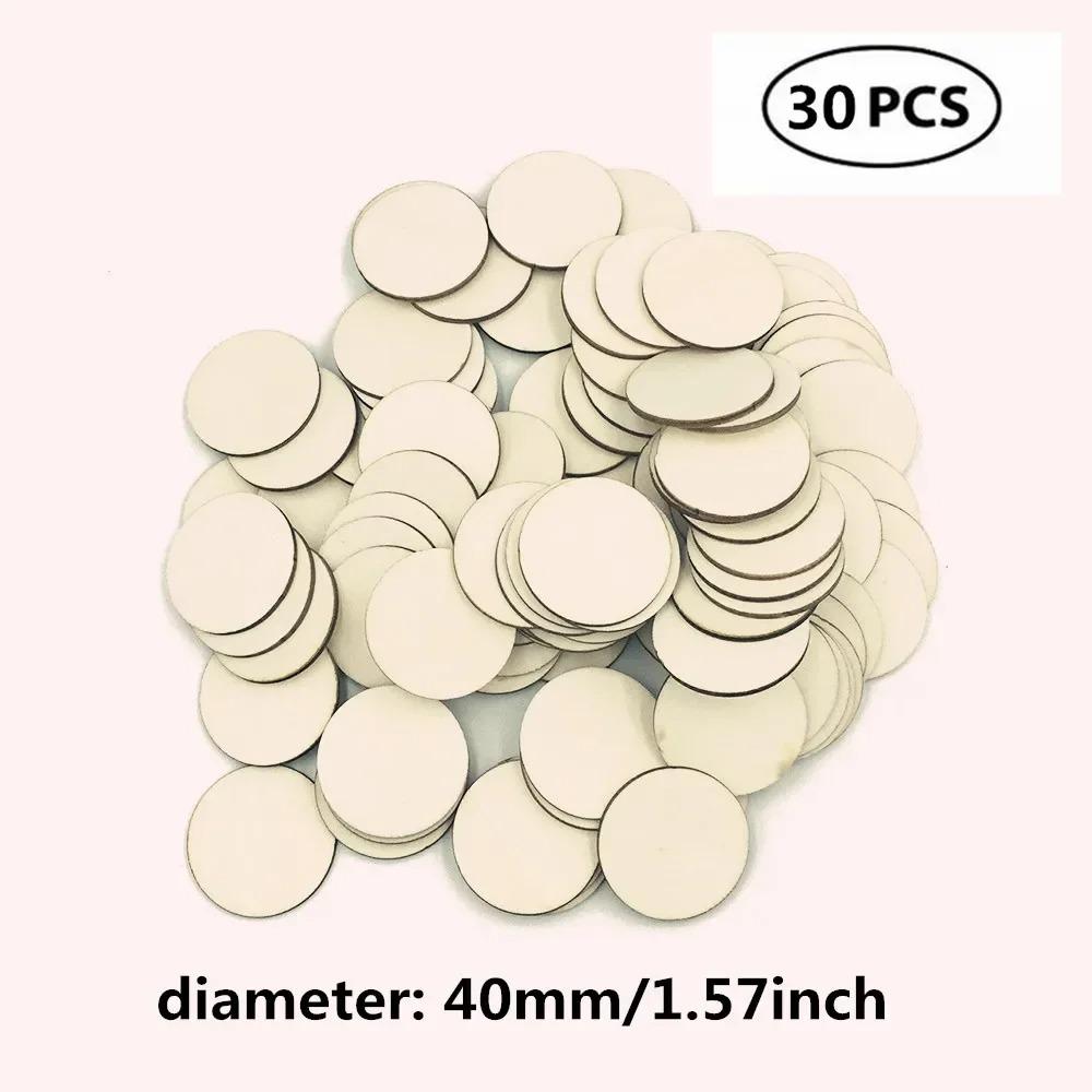 Natural Round Unfinished Wooden Discs Blank Wood Pieces Slice for Crafts Centerpieces Wooden DIY Christmas Ornaments