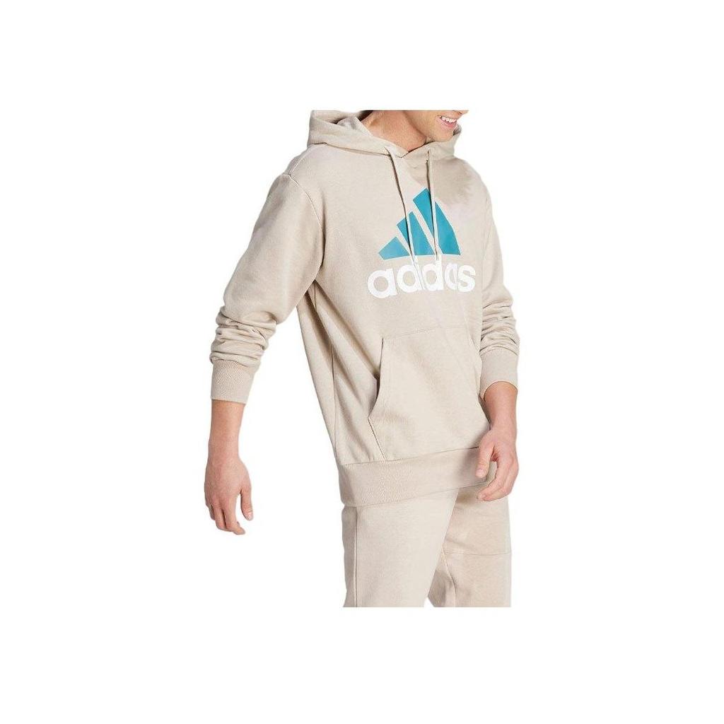 adidas Essentials French Terry Big Logo Hoodie Beige Blue Men IJ8584