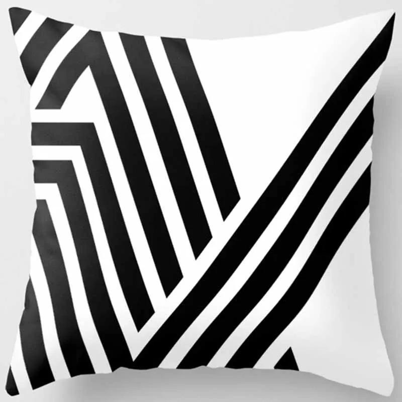 Black And White Geometric Pattern Pillowcase Modern Simple Ins Style Cushion Creative Striped Polka Dot Sofa Decorative Pillow