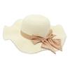 Spring And Summer Straw Hat Women'S Wavy Edge Big Brim Sun Hat Bow Cool Hat Beach Hat Sun Hat