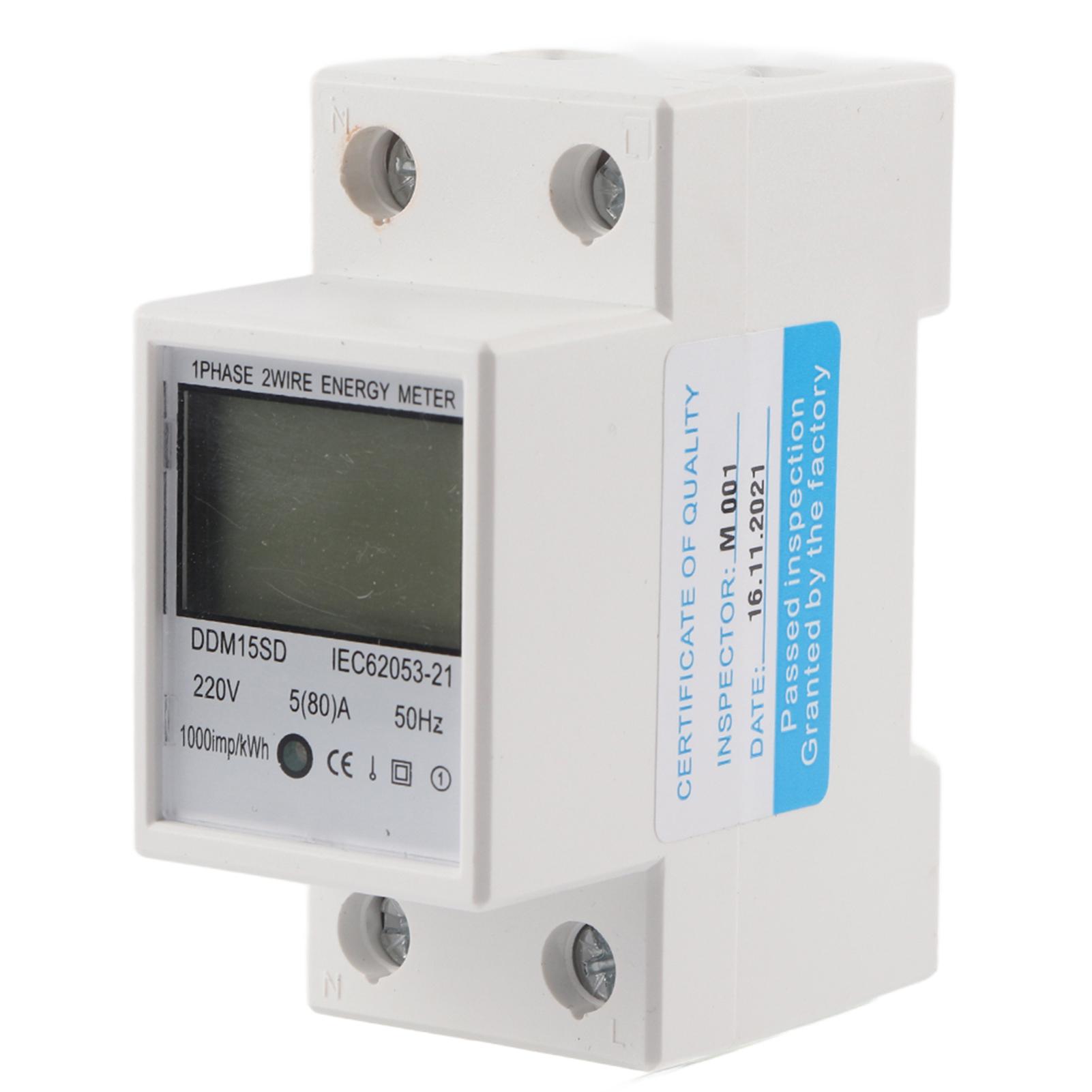 

5-80A DDM15SD LCD Backlight Digital Display Single Phase Electronic Energy KWh Meter Energy Meter KWh Meter Electronic KWh Meter