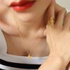 Minimalist Style Mixed And Matched Pin Metal Lock Titanium Steel Necklace Women'S Plated 18K Real Gold Pendant Button Head Collarbone Chain P709