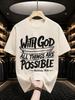 2026 New Cotton Tshirt With Christian Bible Verse Print Casual Crew Neck Short Sleeve Top