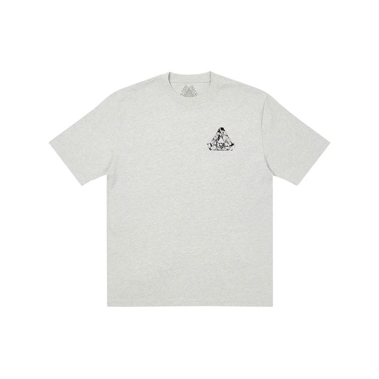 Palace Tri-Heads T-Shirt Grey Marl Unisex Tops P21TS150