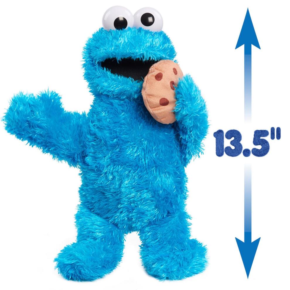 Just Play Sesame Street 13.5-inch Nom Nom Cookie Monster Plush with Sounds and Motion, Blue, Kids Toys for Ages 18 Month