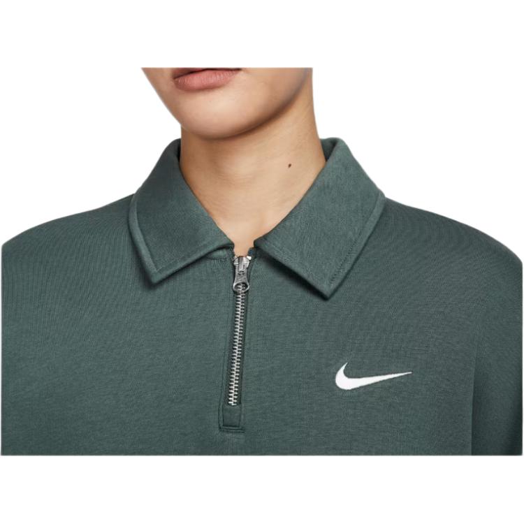 Nike Sweatshirts Women's Green Lapel Moderate Regular FZ3208-338