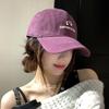 Trendy Purple Wide Brim Baseball Hat Women Soft Top Duckbill Cap Leisure Wear