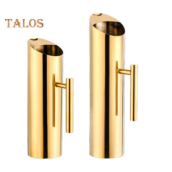 Stainless Steel Drink Pitcher 1.5/2L Large Capacity Cocktail Pot with Handle Modern Beverage Carafe for Juice Coffee Wine