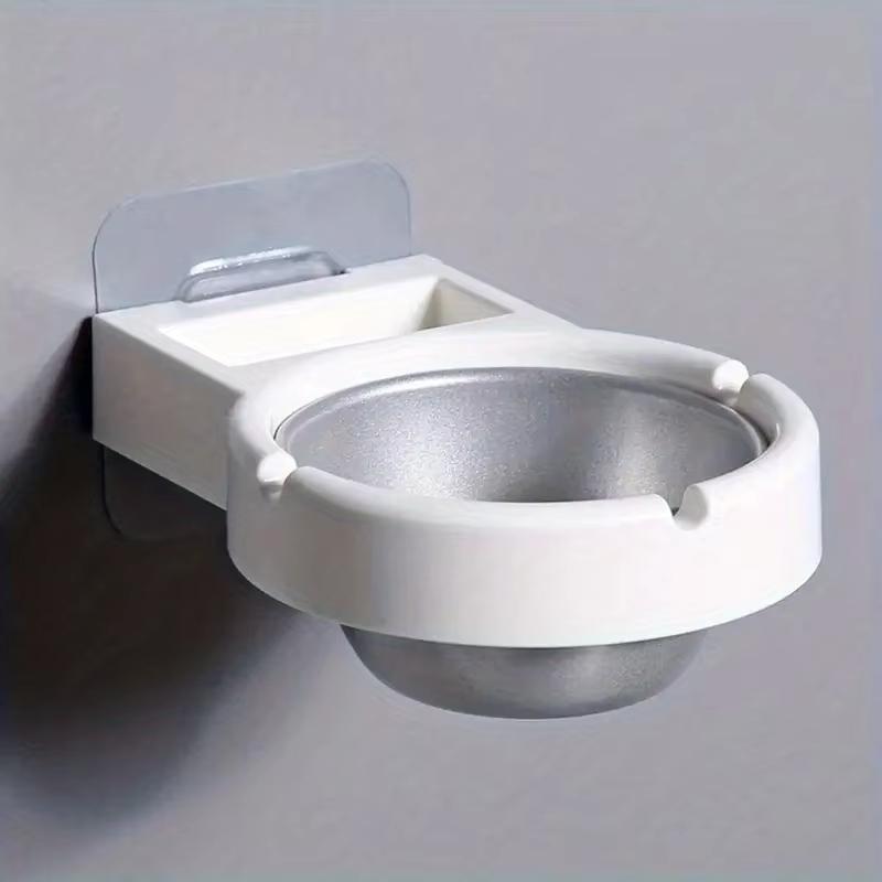 Windproof Stainless Steel Wall Mounted Ashtray - Minimalist Design for Home, Office, Indoor/Outdoor Use Smokeless Ashtray
