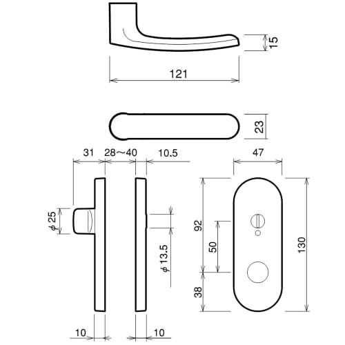 Kawaguchigiken AL Series Interior Door Lever, Satin Gold, Boxed, AL-33-4K13-SG