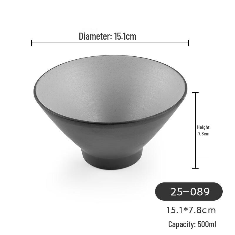 Japanese Style Black Frosted Melamine Noodle Bowl