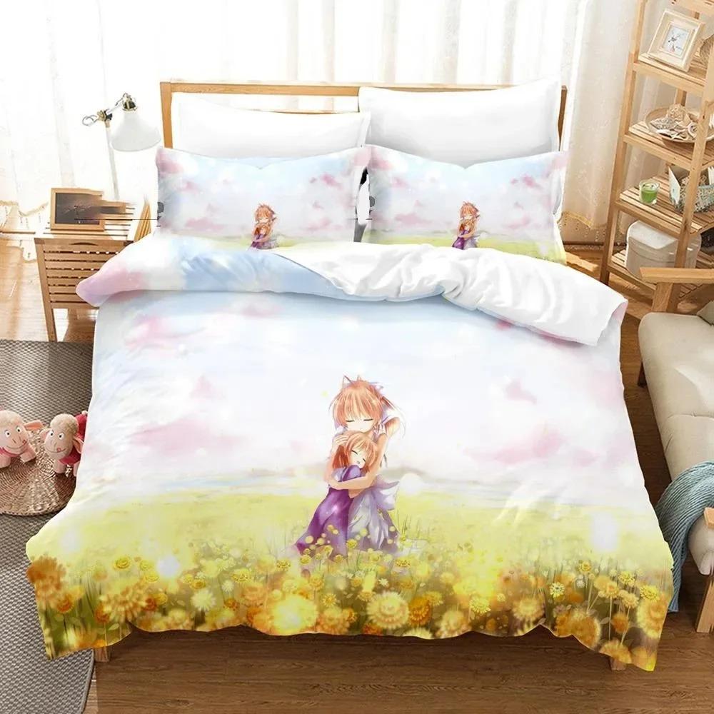 Anime Clannad Nagisa Furukawa Bettwäscheset Jungen Mädchen Twin Queen Size Bettbezug Kissenbezug Bett Kinder Erwachsene Heimtextilien