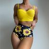 Bikini Sert Sarılmış Yüksek Bel Mayo