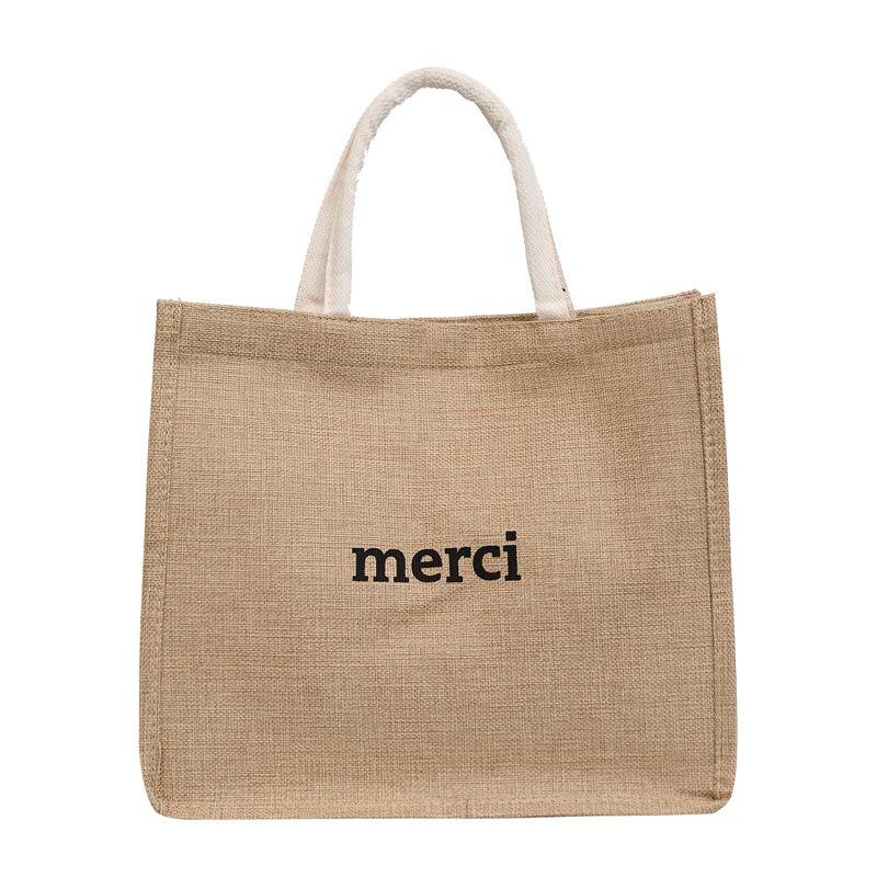 Linen handbag fashion bag new handbag short trip bag