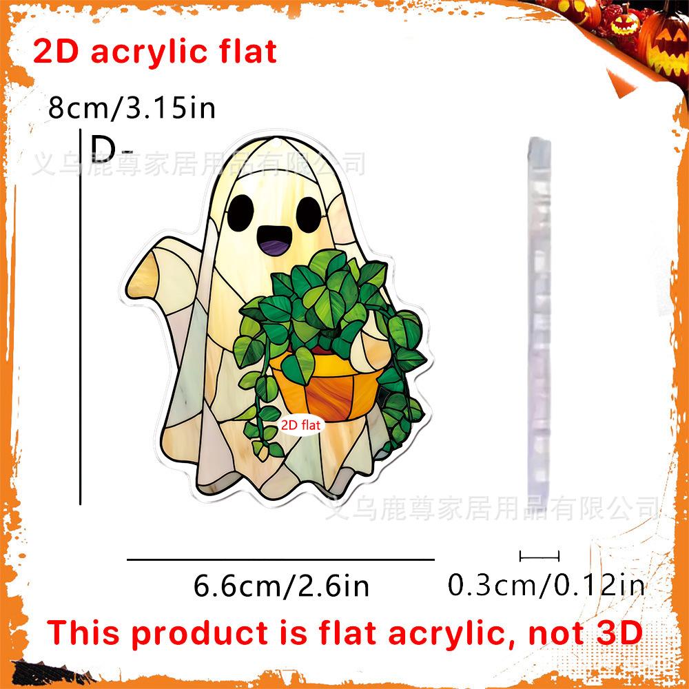 Halloween Cartoon Geist liegt auf dem Mond und liest ein Buch 2D Acryl Auto Rucksack Anhänger Dekoration