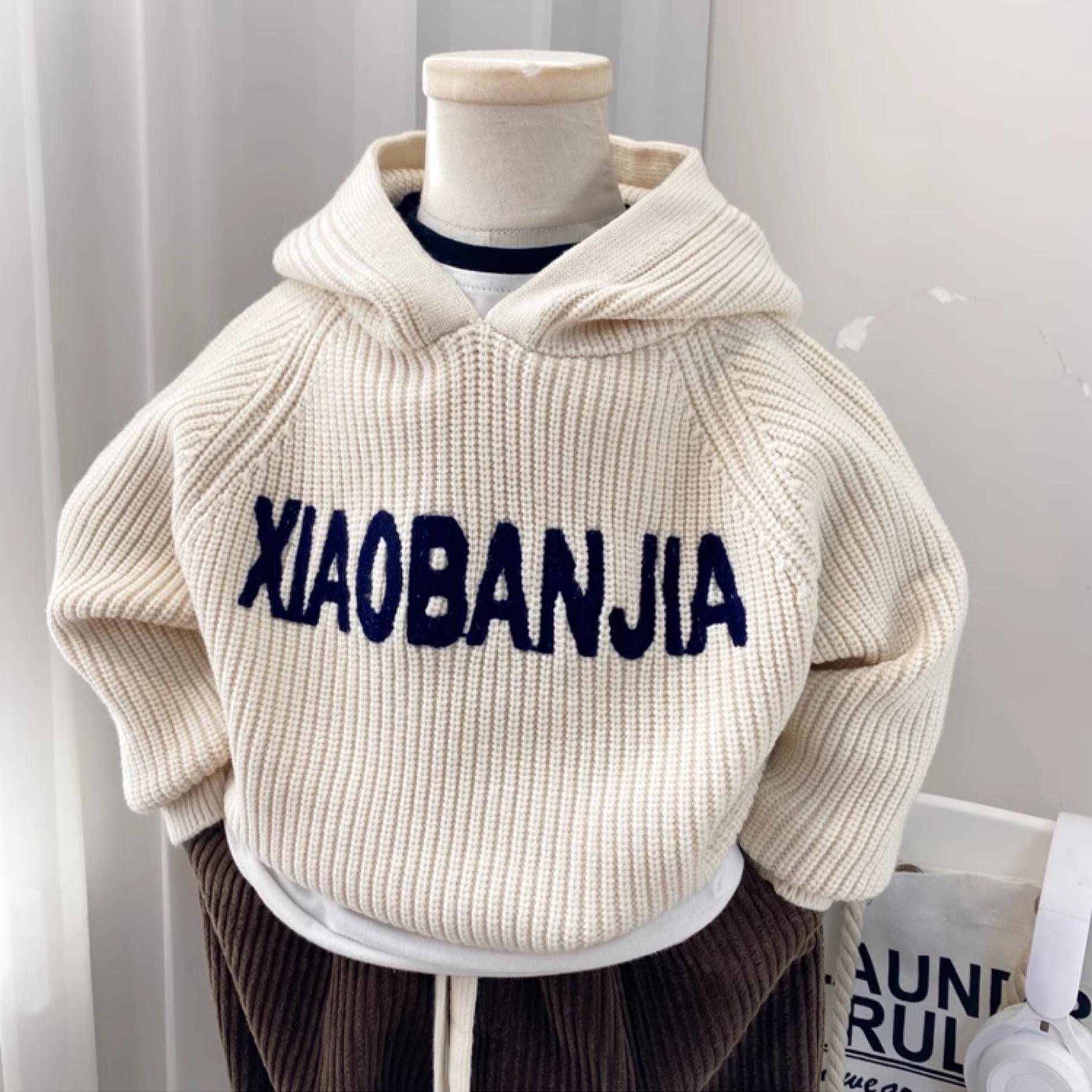 

Мать Линлин: 2024 бежевый свитер с капюшоном для детей - модный топ для мальчиков в корейском стиле на осень/зиму Size 100