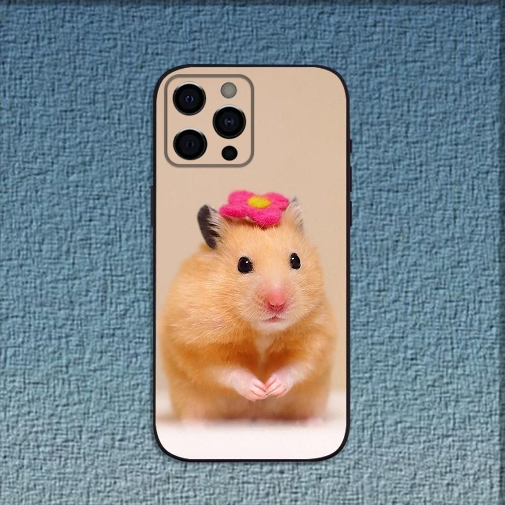 Cute Mouse Rat Hamster Phone Case For iPhone 16,15,14,13,12,11,Pro,X,XS,Max,XR,Plus,Mini Soft Black Cover