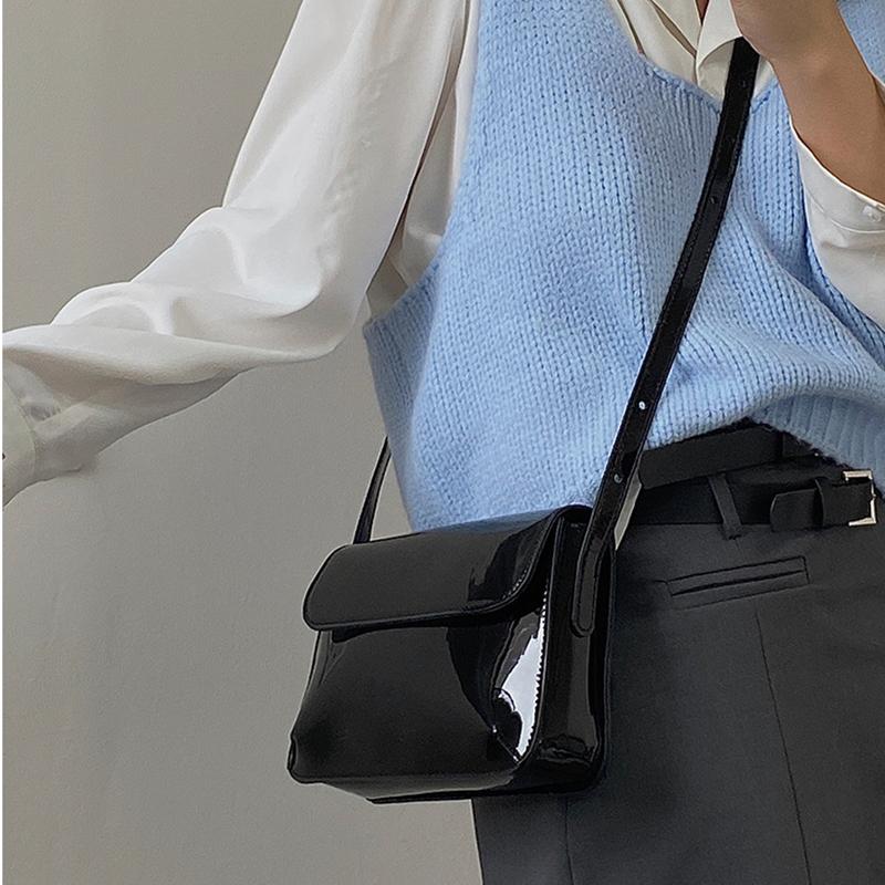 Luxuriöse Damenhandtasche aus Lackleder, modische Achseltasche, Designer-Umhängetasche, kleine quadratische Tasche, lässige Damenhandtasche, Geldbörse CLE